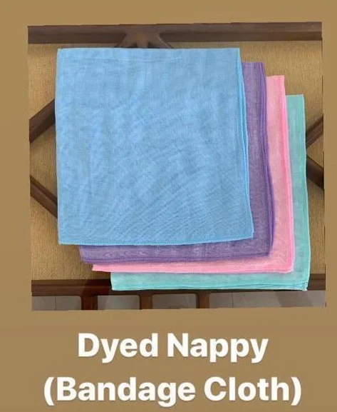 Bandage Cloth Cotton Double Layer Colored Nappy | 22″X22″ | 6 Pcs
