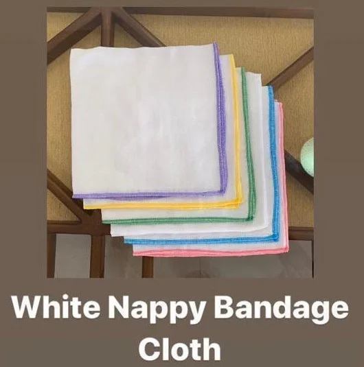 Bandage Cloth Cotton Double Layer Cloth Nappy Plain | 19″X19″ | 6 Pcs